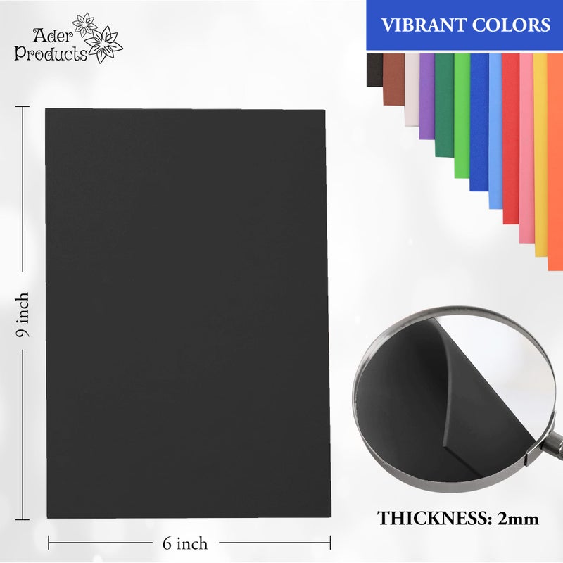 Ader Products Black Eva Foam Sheets, 12 Pack, 2mm Thick, 6 x 9 Inch, Handicraft Foam Paper for Arts and Crafts, by Ader Products - Image 3